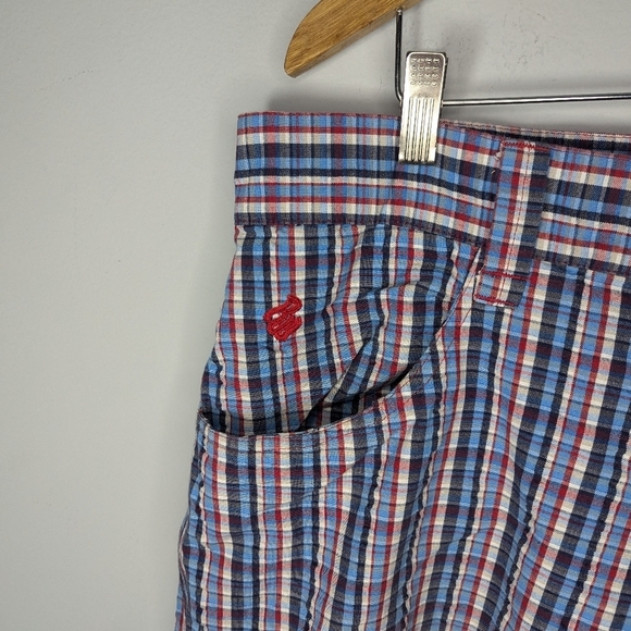 Rocawear plaid embroidered street wear baggy men's cargo shorts size 38 - Picture 2 of 5